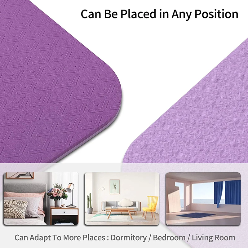 लाइट पर्पल कस्टम नॉन स्लिप पिलेट्स इको फ्रेंडली टीपीई योगा मैट फोल्डेबल विथ ट्रैवल बैग 1