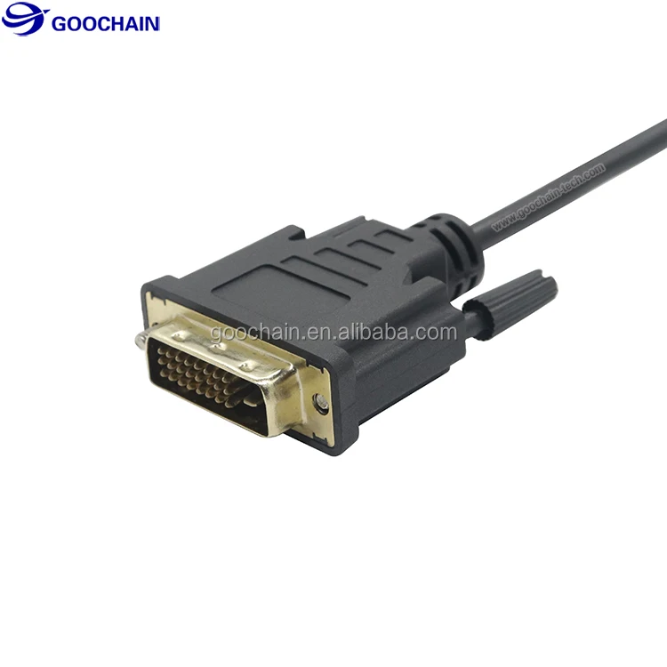 Black Gold Plated DVI To Displayport DP Male To Male Cable - ANKUX.COM