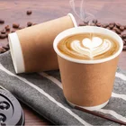 Disposable 8oz/12oz/16oz Double Wall Hot Drinking Tea Paper Coffee Cups With Lids