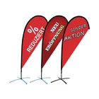 Polyester Feather Flag Promotional usage Advertising exhibition event outdoor Flying Beach Flag banner stand , Teardrop Flag