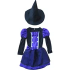 Dress Kids Halloween Fancy Dress Girls Black And Purple Witch Dress Cosplay Costume