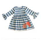 high quality wholesale cute knit cotton baby boutique clothes girls dress applique for hallowmas day