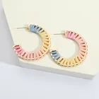 Earrings Earrings Raffia Earrings KDB2976 Latest Fashion Handmade Statement Raffia Heart Earrings