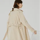 Logo Customization Womens Coats Spring Single-breasted Vintage Trench Long Coat Women With Belt