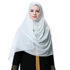 Wholesale Malaysia Women's Chiffonother+scarves+ Shawl Pure Color Muslim Hijab