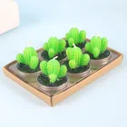High Quality Custom Private Label Aloe Lotus Luxury Gift Set Plant Tealight Scented Cactus Candle