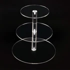 Acrylic 3 tier clear acrylic rotating wedding cake stand