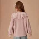 Girls Blouse Kids Boutique Clothes Lace Collar Fall Autumn Baby Girls Blouse