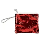Stylish women beauty clutch bag shiny reversible zippered magic sequin cosmetic bags