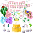 XIAMEN STONE llama theme decorations Happy Birthday Banner Cactus Balloon, Baby shower girl gifts party decorations supplier