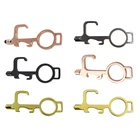 Tool Customized Brass No Contact Key Handsfree Doors Retractable Keyring Touch Keychain Hygiene Copper Tool