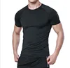 outdoor solid colour dri fit t shirt men's short sleeve round neck tee-shirt sport tights men's custom logo fitness shirt
