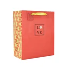 Wholesale Red Heart Attachment Paper Shopping Bag, Luxury custom Printing Paper Gift Bag with Handle