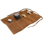 New Holds Up to 4 Watches Handmade Hide & Drink Soft Leather Travel Watch Roll Organizer