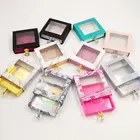 Fast delivery makeup Multicolor pink marble eyelash box packaging empty eyelash box container
