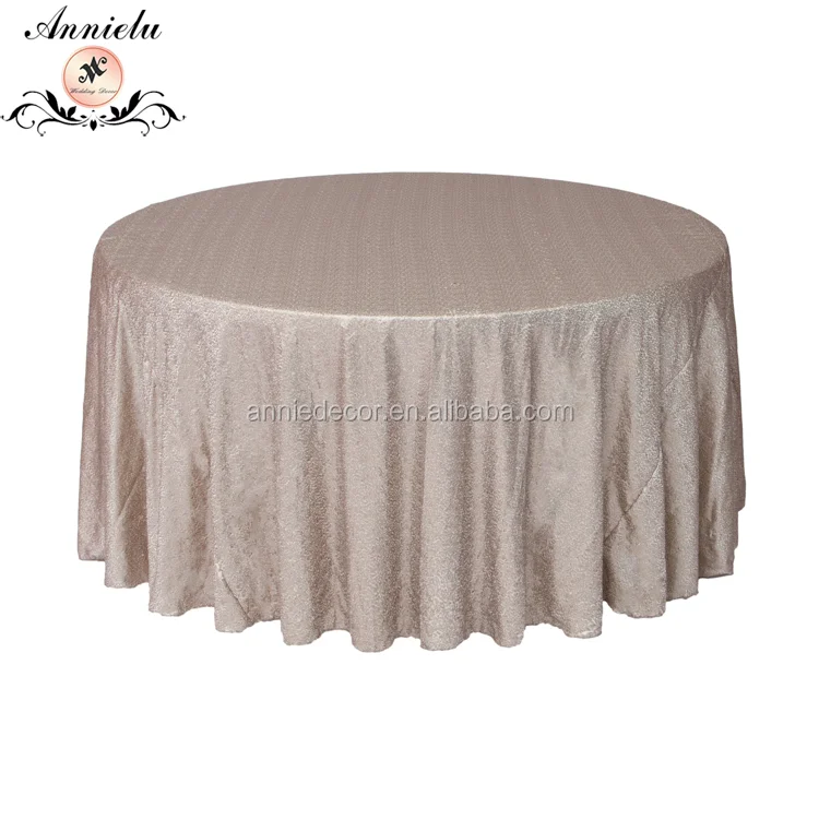 New Style round 3mm sequin embroidered wedding table cloth