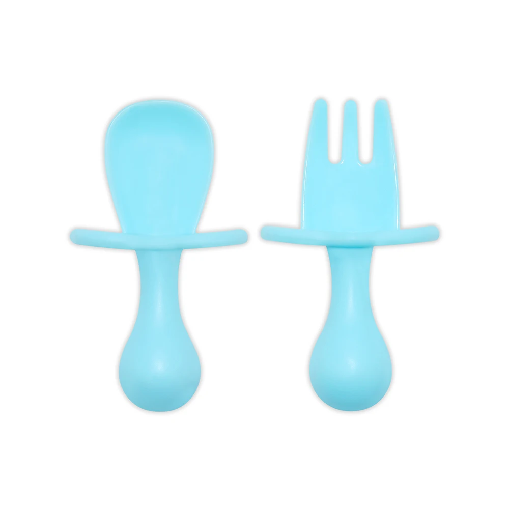 BHD Anti-Choke BPA Free First Training Independent Feeding Toddler Infant Plastic Utensils Mini Baby Spoon and Fork factory