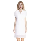 women Latest Autumn winter fashion Butterfly sleeve white Polyester cotton Jacquard Office Lady Elegant fit A-line Dress