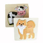 custom wholesale Animals wooden puzzle toy Promotion china children educational jigsaw puzzles