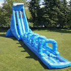 2019 factory custom best quality inflatable water slide long slip slide the city with pool