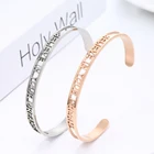 Latest design inspired jewelry personalized engraving mantra message cuff bracelet