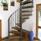 CLEAVIEW FURNISHING glass tread rod round railing spiral staircase