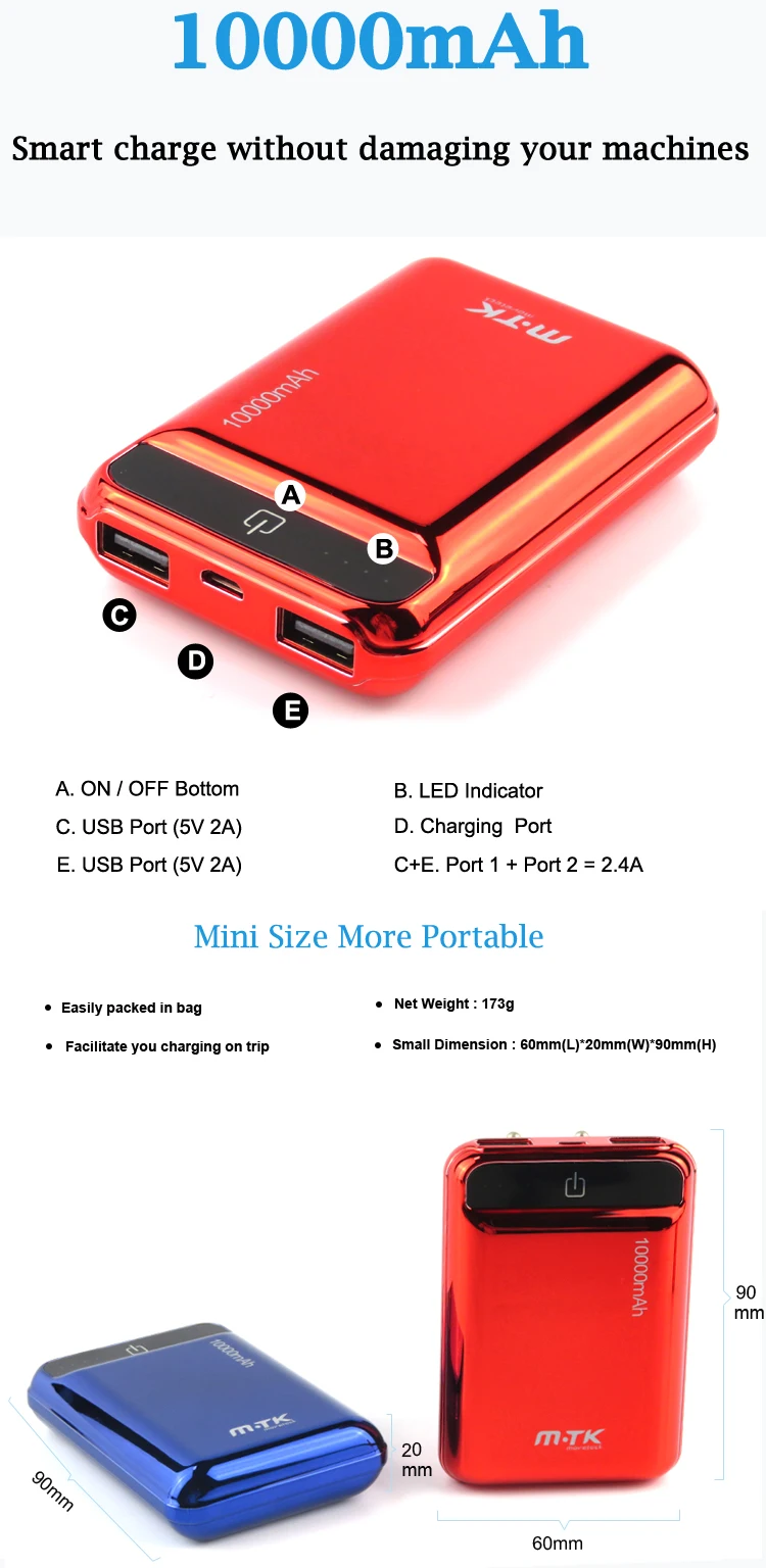 New 2019 Trending Product Portable Slim Pocket Custom Mini Power Bank Station , Mini Power Banks - ANKUX.COM