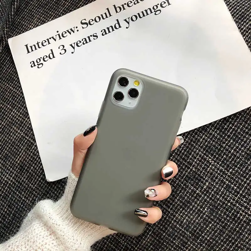 Ultra Thin Soft Silicone TPU Phone Case for iPhone 11 Pro Max Back Cover for iPhone 11, 5 colors