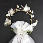Wholesale stock available wedding bridal veil hair accessories flower crown cathedral wedding veil