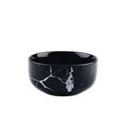 Stylish marbling effect white and black restaurant serving round noddle salad ceramic bowl