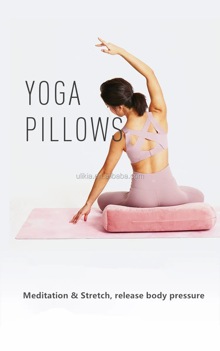 Yoga Bolster Pillow for Meditation and Support - Rectangular Yoga Cushion - Yoga Accessories with Carry Handle