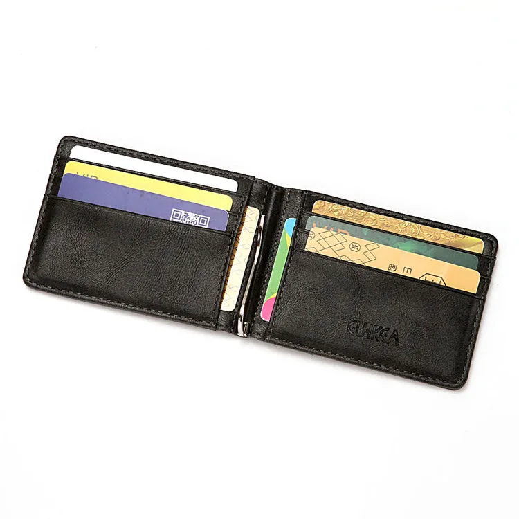 Slim Card Holder Credit Card Bifold Genuine Wallet Leather For Men