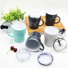 New 10 oz Inner spray ceramic vacuum stainless steel coffee cup with handle