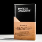 Solid Wood Award Custom Solid Wood Crystal Trophy Medal Sports Competition Award Champion Cup
