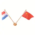 Mini golf flags office rainbow telescopic table top flag pole