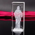 New Arrival Custom Design 3D Laser Engraved Cube K9 Crystal Cube for Souvenir