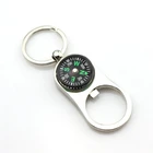 Spot wholesale compass keychain high quality metal round bottle openers