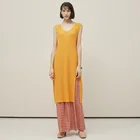 Outfit Sleeveless High Splits V Neck Poncho Ladies Dresses
