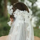 Romantic Outdoor Wedding Bridal Veil Accessory White Colored Wedding Veils
