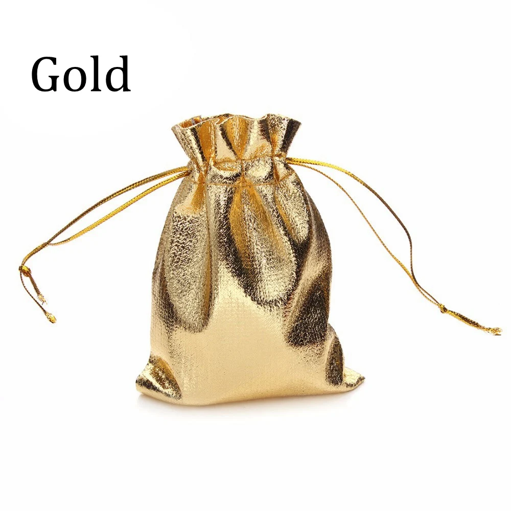 10pcs in a set gold silver metallic drawstring bags glitter
