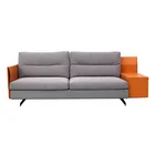 Modern luxury stainless steel legs three seater fabric sofa for living room