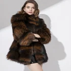 2020 Customized Women Winter Genuine Real Fox Fur Coat Warm Outwear With Collar