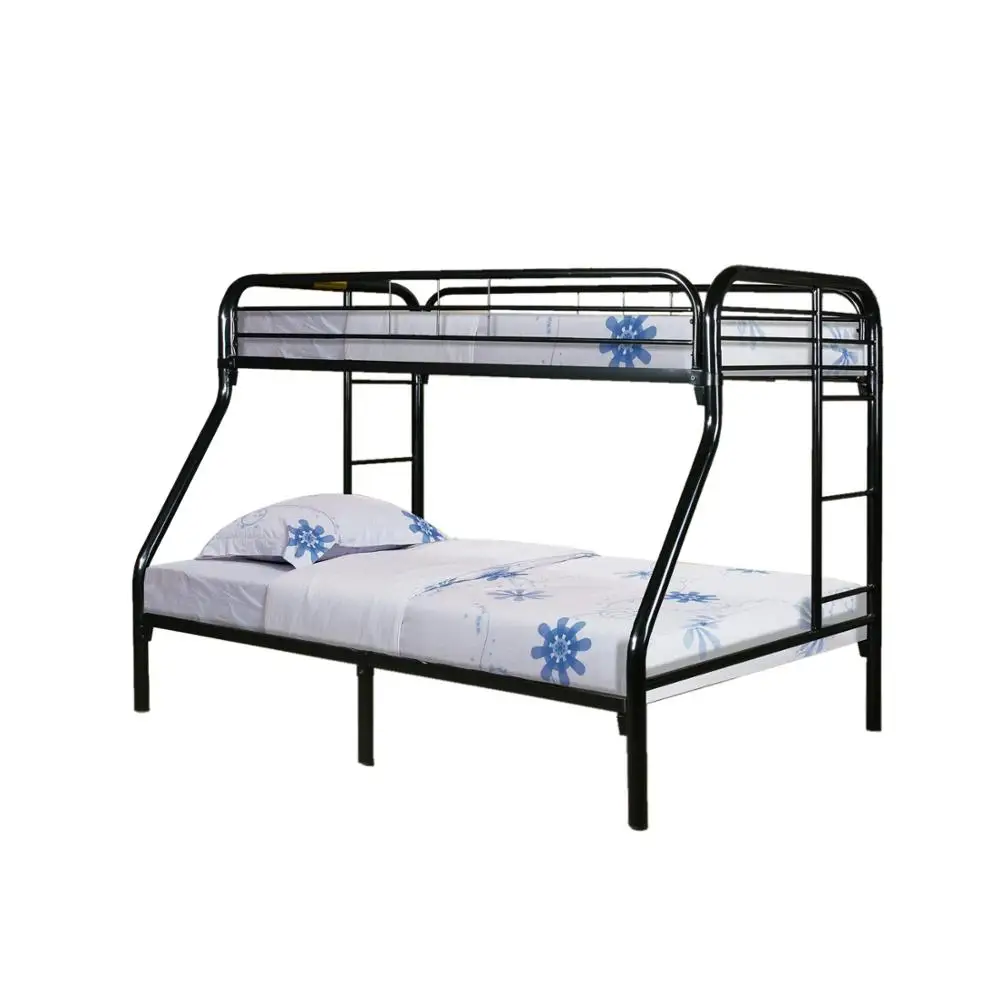Крепкие металлические двухъярусные кровати с рельсами безопасности и лестницей, Twin над полной двухъярусной кроватью