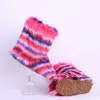 New design Winter women outdoor wholesale colorful faux fox fur snow boots matching purse and headband boots