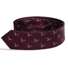 Custom wine red elk 100% silk men's tie with logo