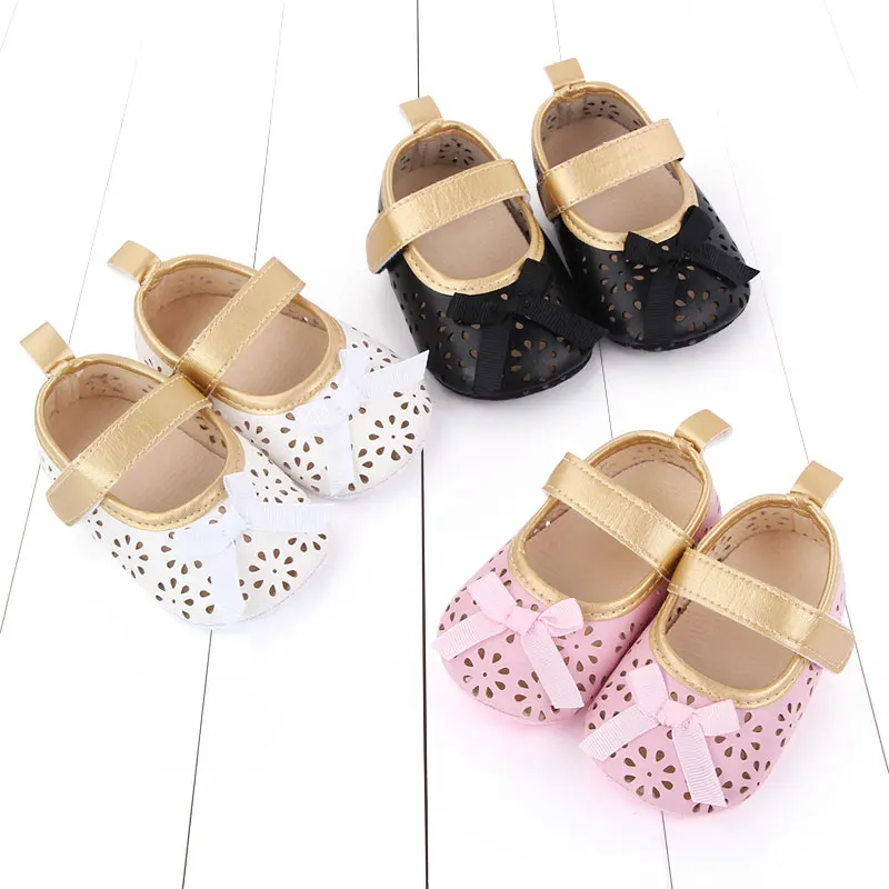 Pure Color Bow Little Baby Girl Princess Shoes Beauty Girls Shoes details