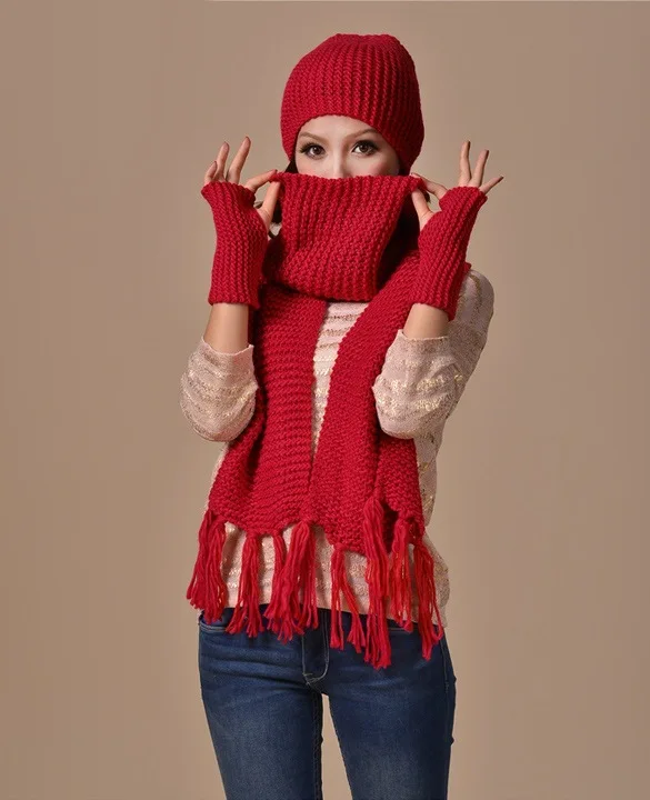 hat scarf glove set