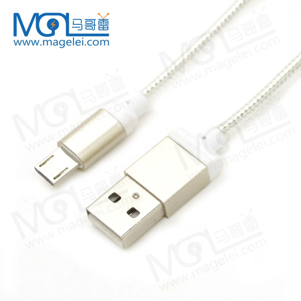1M Plastic Android Transparent Micro USB2.0 Round Data Cable - ANKUX.COM