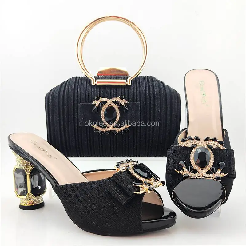 Ab8625 Italian Wedding Women Shoes And Bag Sets 10cm High Heel Shoes