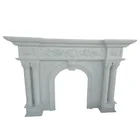 Hand carved natural white marble indoor decorative fireplace